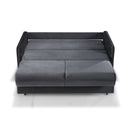 Divano letto 2 posti Alcona con contenitore in tessuto colore grigio