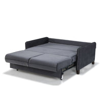 Divano letto 2 posti Alcona con contenitore in tessuto colore grigio
