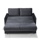 Divano letto 2 posti Alcona con contenitore in tessuto colore grigio