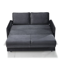 Divano letto 2 posti Alcona con contenitore in tessuto colore grigio