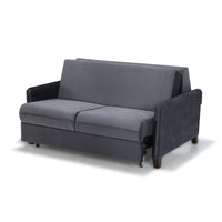 Divano letto 2 posti Alcona con contenitore in tessuto colore grigio