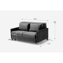 Divano letto Calion contenitore in Twist 12 light blue con piedi in legno
