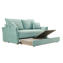 Divano letto Cassie con contenitore colore verde acqua