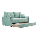 Divano letto Cassie con contenitore colore verde acqua