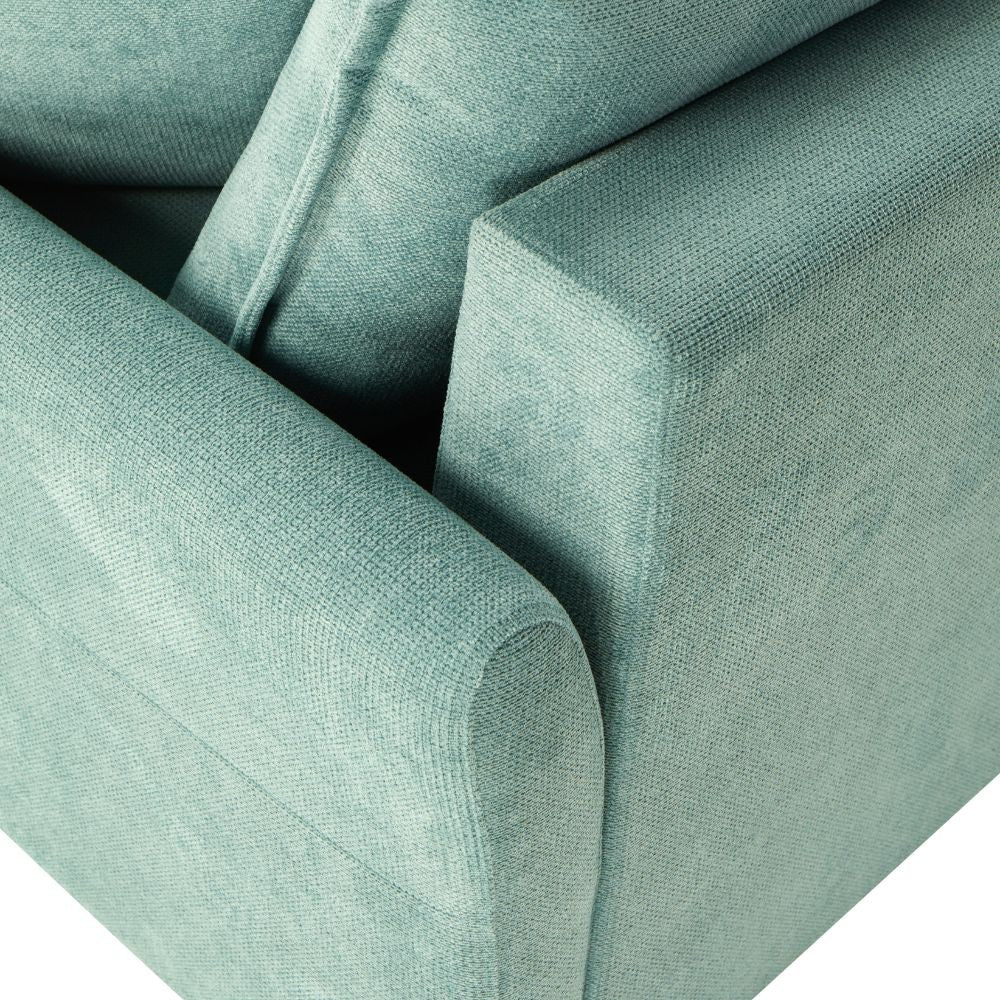 Divano letto Cassie con contenitore colore verde acqua
