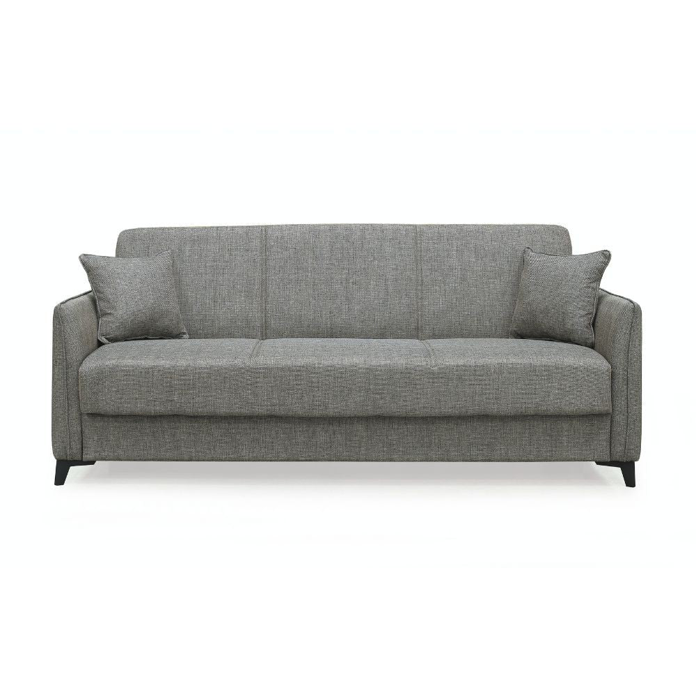 Divano letto contenitore Alder 3 posti colore tortora Mina 07
