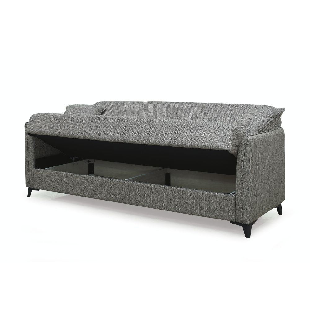 Divano letto contenitore Alder 3 posti colore tortora Mina 07