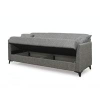 Divano letto contenitore Alder 3 posti colore tortora Mina 07