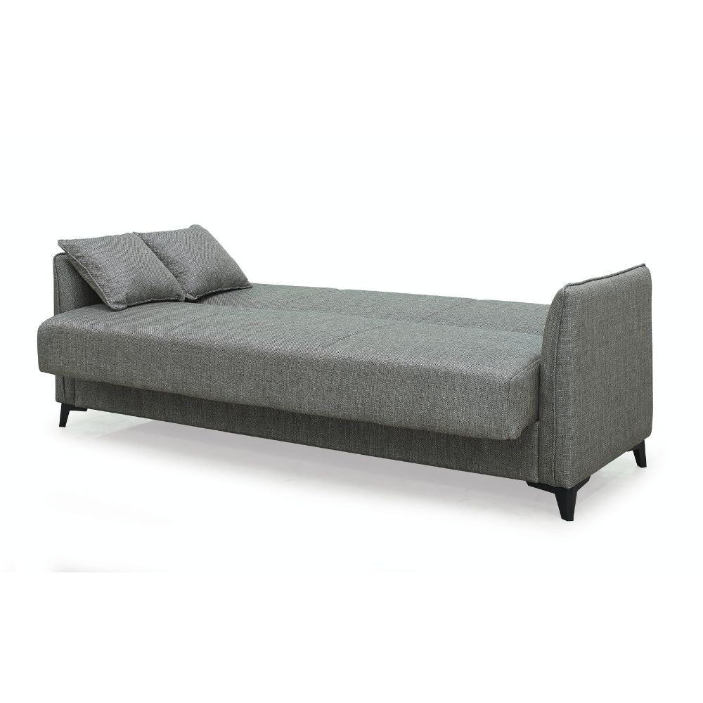 Divano letto contenitore Alder 3 posti colore tortora Mina 07