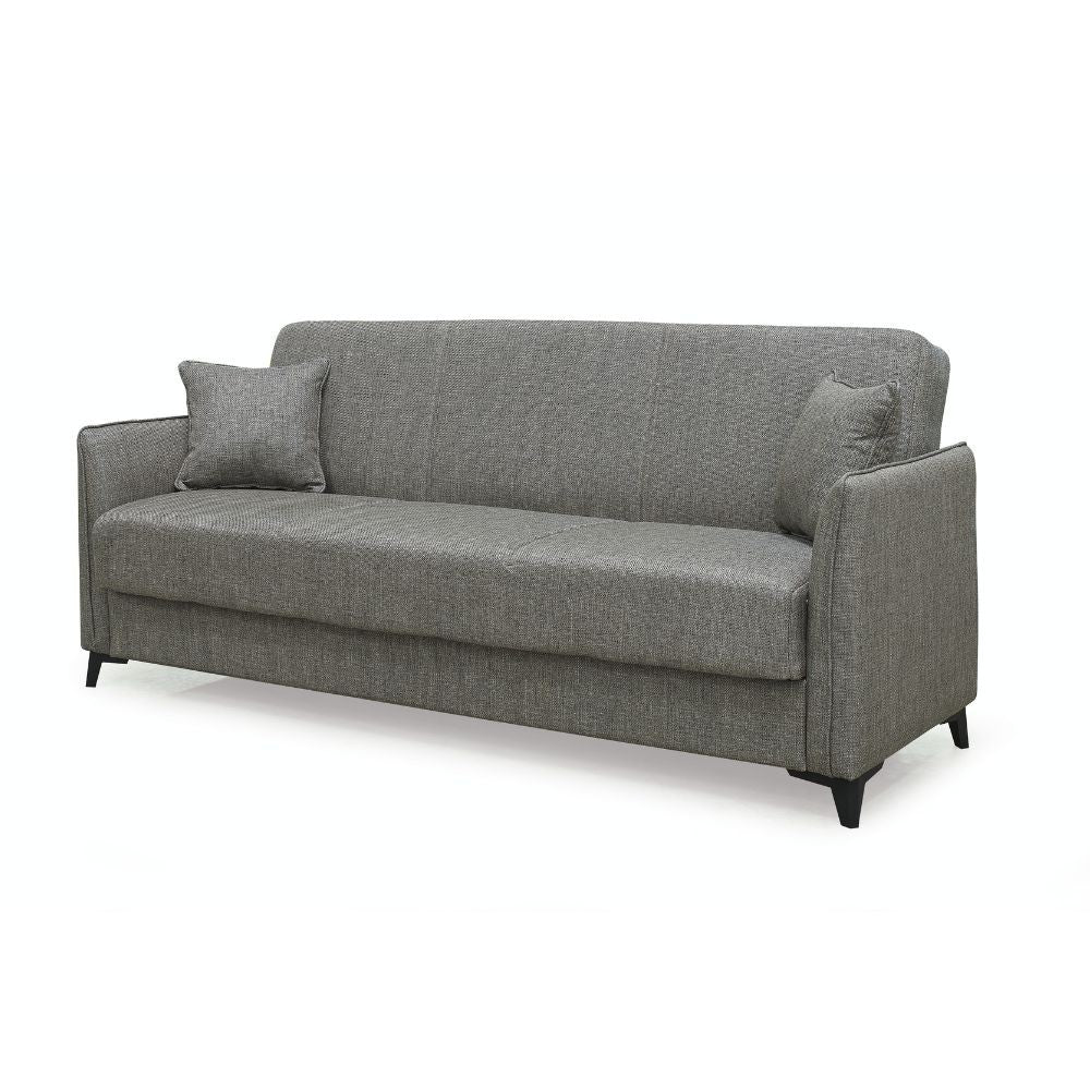 Divano letto contenitore Alder 3 posti colore tortora Mina 07