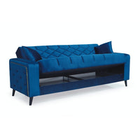 Divano letto contenitore Columbia 3 posti colore blu