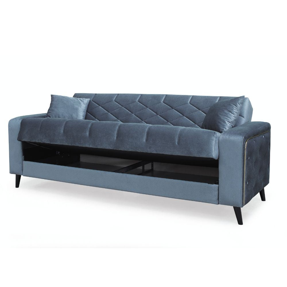 Divano letto contenitore Columbia 3 posti colore grigio
