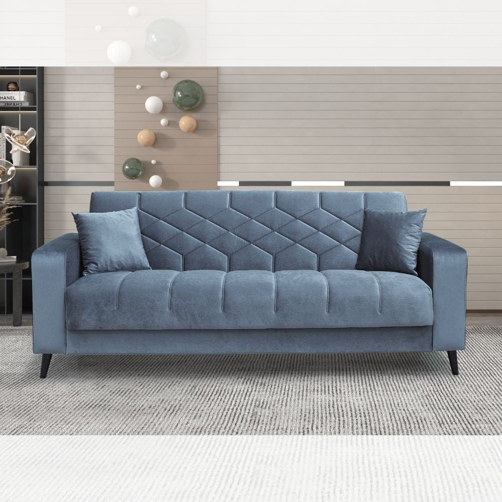 Divano letto contenitore Columbia 3 posti colore grigio