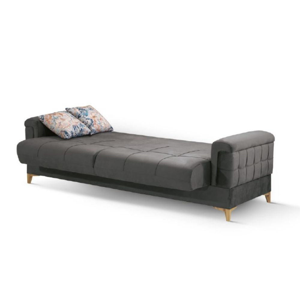 Divano letto contenitore Kemer grigio