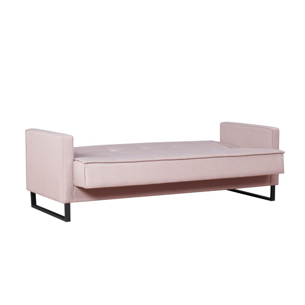 Divano letto contenitore Legen 3 posti in vellutino rosa antico