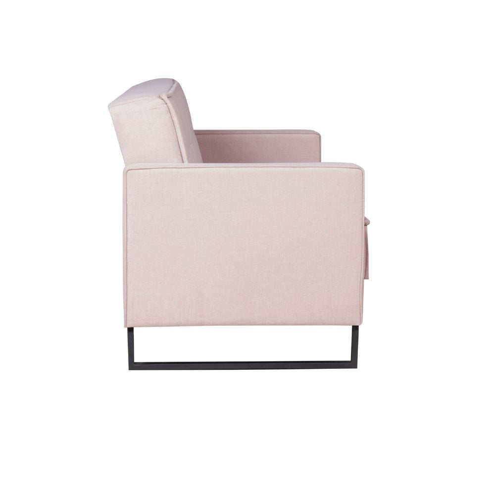 Divano letto contenitore Legen 3 posti in vellutino rosa antico
