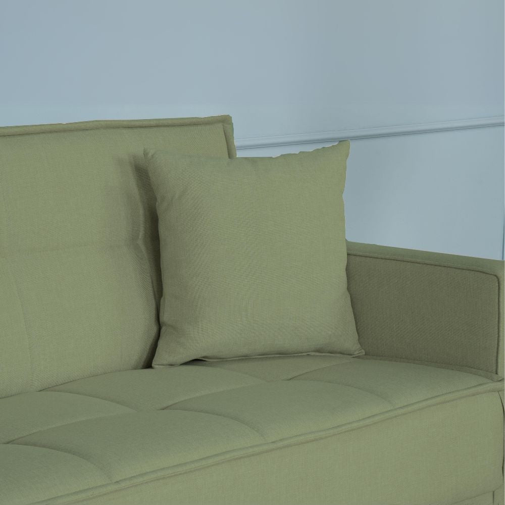 Divano letto contenitore Legen 3 posti in vellutino verde oliva
