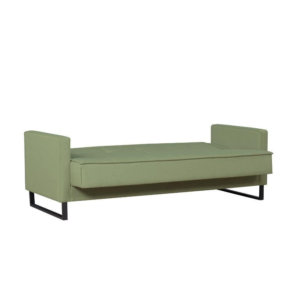 Divano letto contenitore Legen 3 posti in vellutino verde oliva