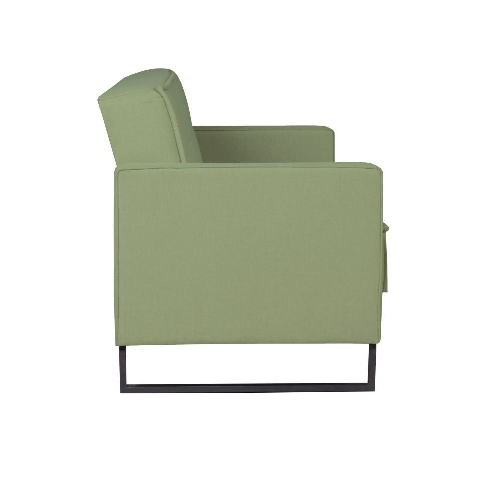 Divano letto contenitore Legen 3 posti in vellutino verde oliva