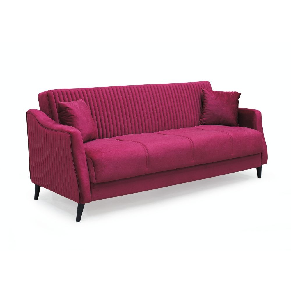 Divano letto contenitore Montana 3 posti colore bordeaux