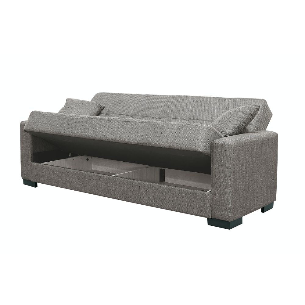 Divano letto contenitore New Malpensa 3 posti colore cappuccino Mina 04