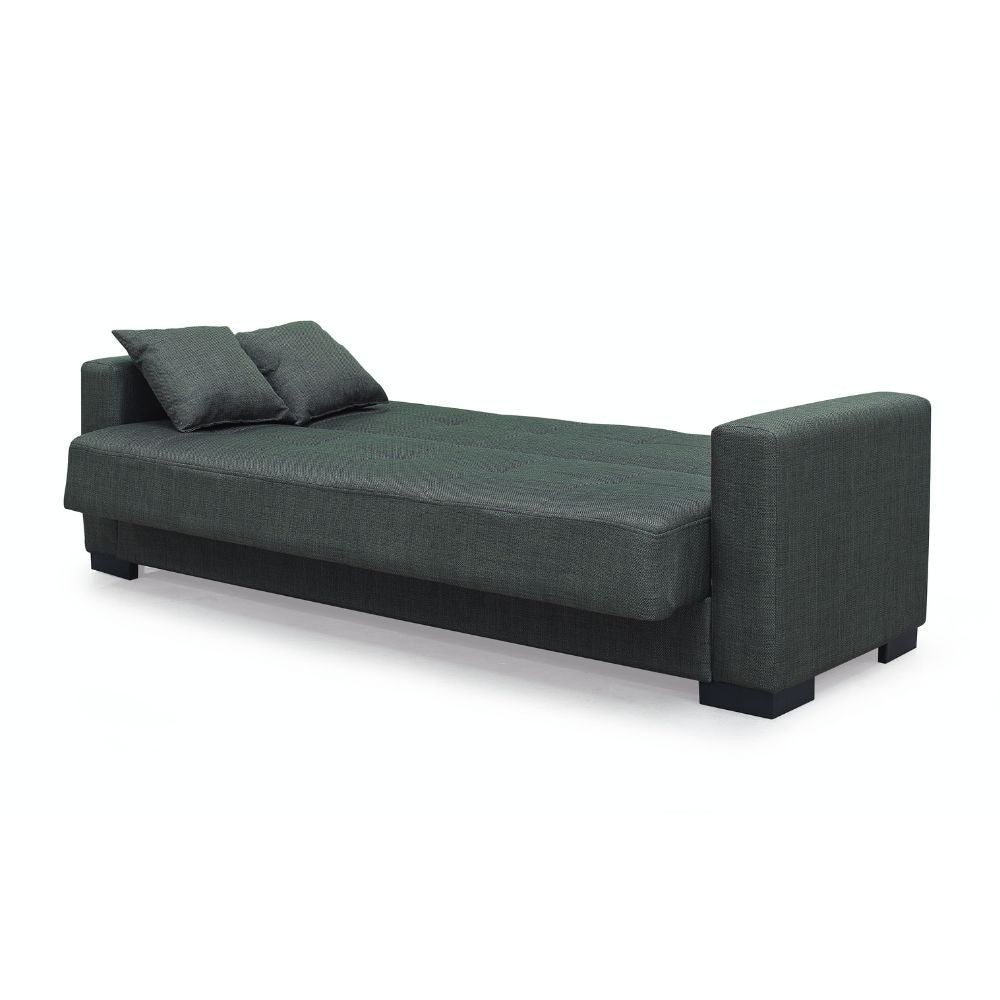 Divano letto contenitore New Malpensa 3 posti colore oliva Mina 19