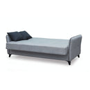 Divano letto contenitore Panama 3 posti colore grigio chiaro e cuscini grigio scuro