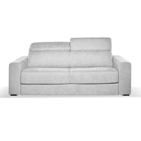 Divano letto Crien 3 posti poggiatesta reclinabili colore Luna 13 grigio chiaro piedini quadrati