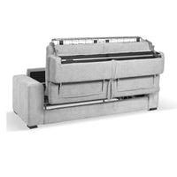 Divano letto Crien 3 posti poggiatesta reclinabili colore Luna 13 grigio chiaro piedini quadrati