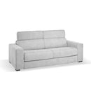 Divano letto Crien 3 posti poggiatesta reclinabili colore Luna 13 grigio chiaro piedini quadrati