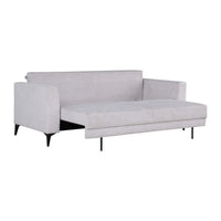Divano letto Derry 3 posti in tessuto grigio chiaro