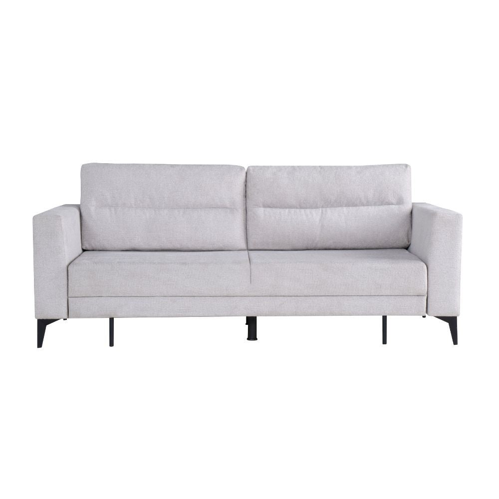 Divano letto Derry 3 posti in tessuto grigio chiaro