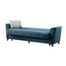 Divano letto Duca con contenitore in velluto colore blu