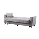 Divano letto Duca con contenitore in velluto colore grigio