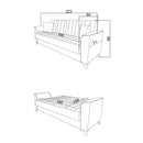 Divano letto Duca con contenitore in velluto colore grigio
