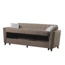 Divano letto Duca con contenitore in velluto colore marrone