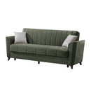 Divano letto Duca con contenitore in velluto colore verde