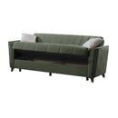 Divano letto Duca con contenitore in velluto colore verde