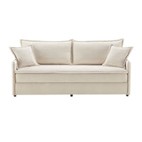 Divano letto Ghide con contenitore colore panna 217x86x95 cm.