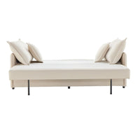 Divano letto Ghide con contenitore colore panna 217x86x95 cm.