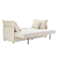 Divano letto Ghide con contenitore colore panna 217x86x95 cm.