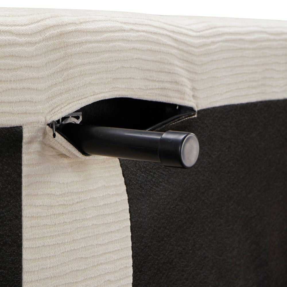 Divano letto Ghide con contenitore colore panna 217x86x95 cm.