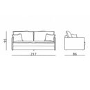 Divano letto Ghide con contenitore colore panna 217x86x95 cm.