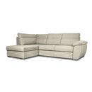 Divano letto Kendall III con penisola contenitore sinistro in tessuto Barrel 04 beige