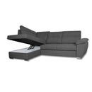 Divano letto Kendall III con penisola contenitore sinistro in tessuto Barrel 90 grigio