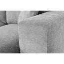 Divano letto Lilo con penisola e 2 pouf reversibile in tessuto Vardo G1310 grigio chiaro
