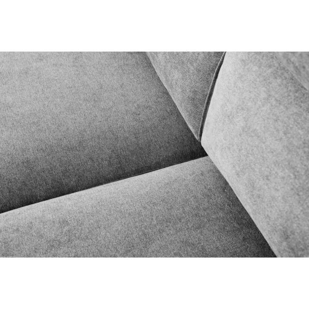 Divano letto Lilo con penisola e 2 pouf reversibile in tessuto Vardo G1310 grigio chiaro