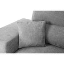 Divano letto Lilo con penisola e 2 pouf reversibile in tessuto Vardo G1310 grigio chiaro