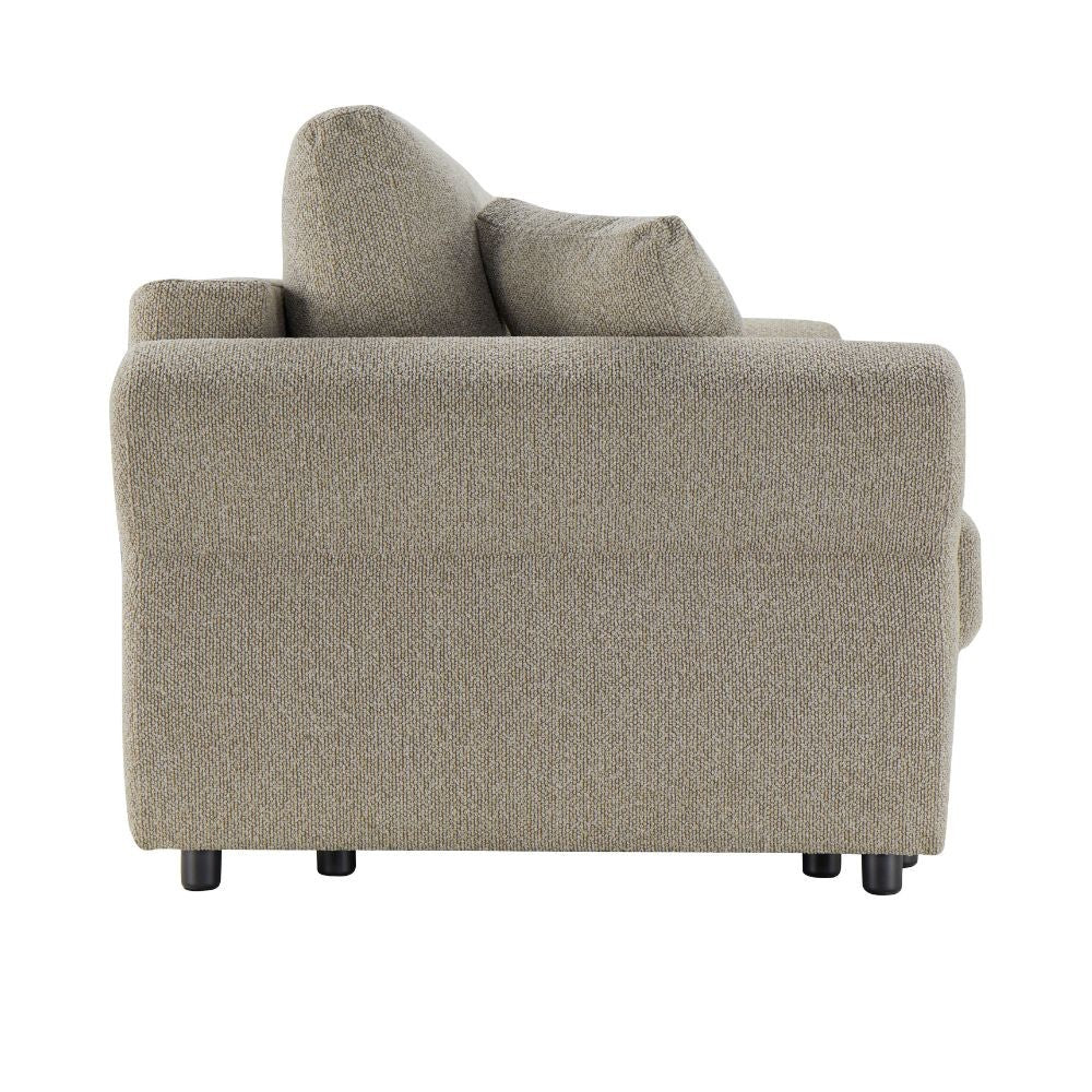 Divano letto Loki con contenitore e topper incluso colore tortora