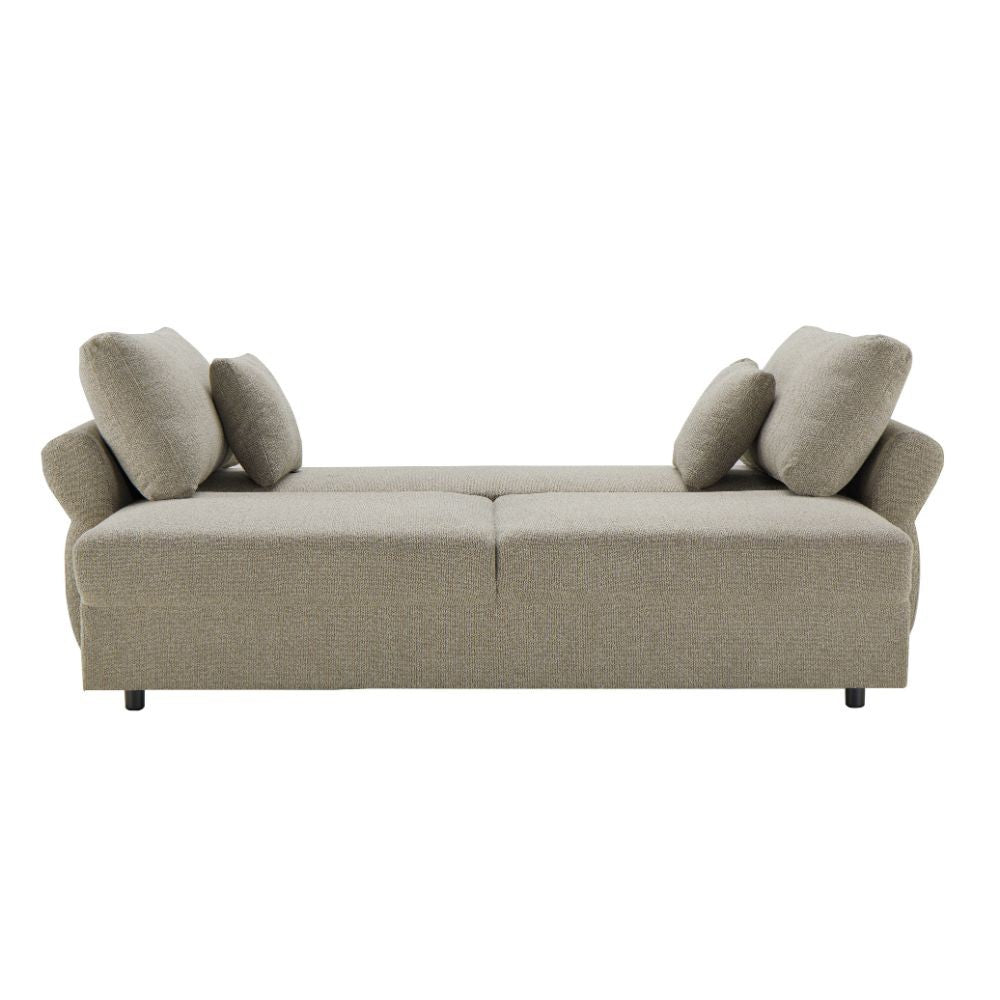 Divano letto Loki con contenitore e topper incluso colore tortora
